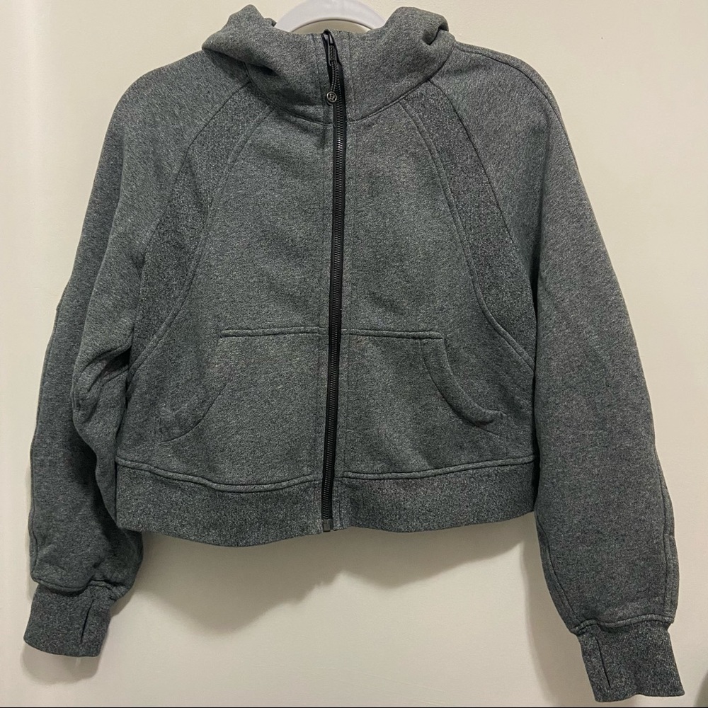 Lululemon Scuba Oversized Full Zip Heathered Speckled Black XS/S